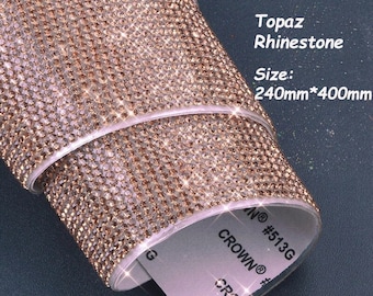 Topaz Rhinestone Sheet: Self Adhesive Bling Car Decoration (240mm*400mm)