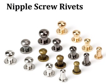 20 Sets Nipple Rivet ---Nipple Nail Assembly Bolt Screws Rivet Alloy Metal Ball Head Stud Screw Back Nipple Rivet Studs Nipple Rivet Studs