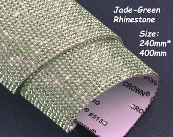 Rhinestone Sheet W Adhesive backed-Jade-Green Rhinestone--Rhinestone Stickers Sheet Decoration Bling Crystal Rhinestone Sheets Self Adhesive