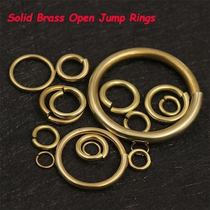Solid Brass Open Jump Rings Split Keychain Ring Brass Jump Ring Round Open Jump Rings Jump Rings for Jewelry Making Supplies Necklace Repair