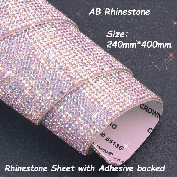 Feuille de strass avec dos adhésif--AB Strassstone--Auto adhésive Bling Crystal Strassstone Sheet Strassstone Stickers Sheet Car Décoration