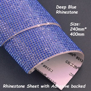 Strass Blatt W Klebstoff gesichert--Deep Blue Strass--Rheinstein Aufkleber Blatt Dekoration Bling Kristall Strass Platten selbstklebend