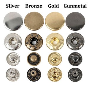 Metal Leather Snap Buttons 10mm Spring Snap Fasteners Kit 