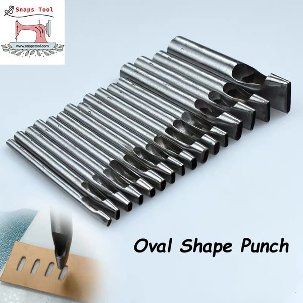 Oval Shape Punch----Leather Punch Leather Craft Hole Punch Set Flat Craft Punch For Belt Watch Band Leather Working Hollow Punch Cutter Tool