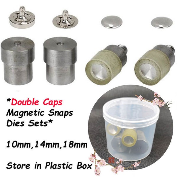 Double Caps Magnetic Snaps Dies Sets(14mm,18mm)--Hand Press Dies for Double Caps Magnetic Snaps Setting Tools for Magnetic Buttons Die Mould