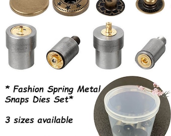 ファッションスプリングメタルスナップダイセット（ハンドプレス機用）、10mm、12.5mm、15mm、17mm