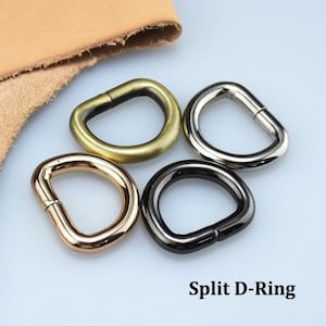10 PZ Anelli a D divisi Anello a D per cinghie Borse Borse Cinture Leathercarft Anelli a D divisi fai da te Cerchio a D non saldato Anello ad anello Anelli a D fai da te per borse