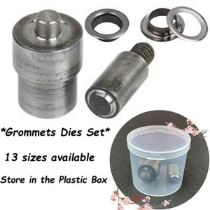 Brass Grommets Dies Sets 13 sizesGrommets Eyelets Grommets Leathercraft Grommet Setter Grommet Setting Tool Eyelet Setter Tool Kit Die image 1