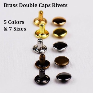 50 Full Sets Double Cap Rivets--Eco-Friendly---(5 Colors of 7 Sizes Available )--Leather Rivet Setter Rivet Press Rivet Tool Rivet For Jeans