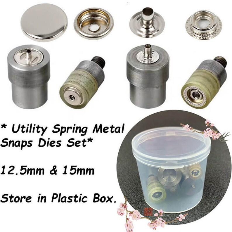 --Snap Button Mould Heavy Duty Snap Button Kit Metal Snap Button Snap Fasteners Button Mold Utility Spring Metal Snaps Dies Sets 12.5mm,15mm