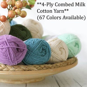 4-Ply Combed Milk Cotton Yarn: 160g Crochet Knitting Yarn