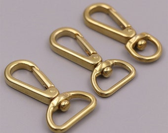 5PCS Solid Brass Swivel Hooks: Lobster Claw Clasp, Dog Leash Trigger Clip