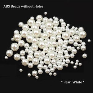 100 PCS ABS Pearl Beads No Hole--Loose Beads no Hole for Vase Fillers,Table Scatter,Wedding,Birthday Party Bag Decoration,Round Pearls Beads