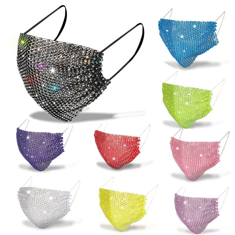 Rhinestone Mesh Mask (3 PCS) - Sparkly Masquerade Face Mask - Etsy