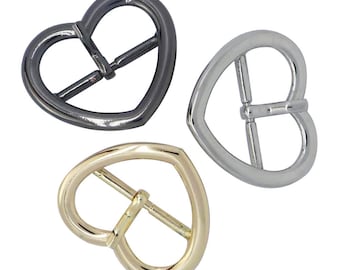 5 PCS Heart Pin Buckles: Zinc Alloy Belt Strap Roller Buckles