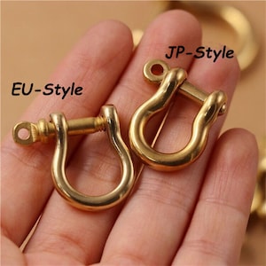 5 PCS Solid Brass U Lock Clasp: Leathercraft Hardware
