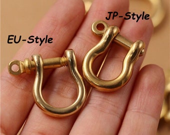 5 PCS Solid Brass U Lock Clasp: Leathercraft Hardware