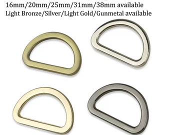 10 PCS Flat No Slit D-Ring-Flat NO Split D Rings for Straps Bag Purse Belting Leather D-Ring Leathercraft D-Rings non welded D ring hardware