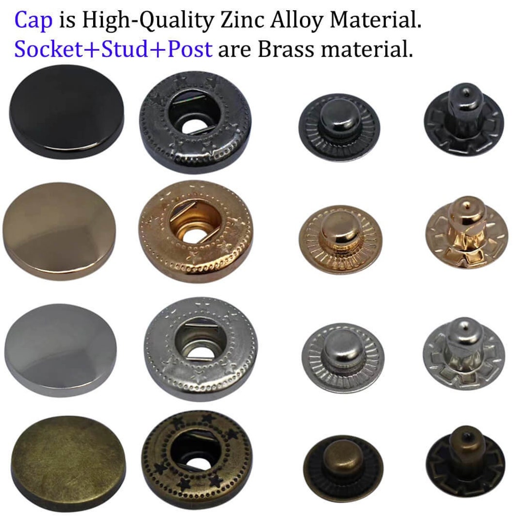 50 Sets Fashion Spring Metal Snaps: Leatherworking Fasteners Kit - Etsy