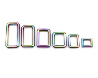 5 PCS Zinc Alloy Rectangle Buckle Rings: Bag & Belt Making