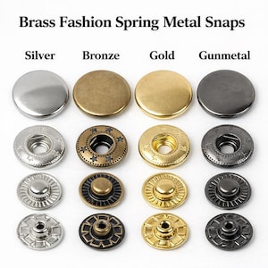 50 Sets Brass Spring Metal Snaps: Leatherworking Fastener Kit
