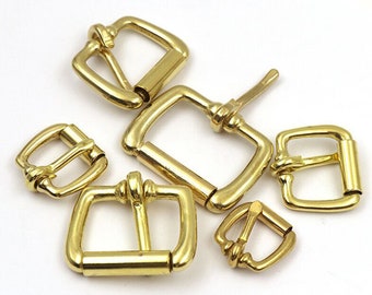 真鍮ベルトローラーバックル5個：交換用金具