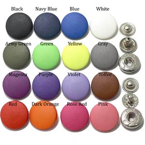50 Sets Colorful Fashion Spring Metal SnapsLeatherworking Snap Buttons Metal Snap Fasteners Kit Leather Snaps Heavy Duty Snaps Kits Snaps image 2