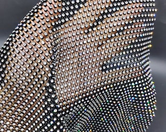 Rhinestone on sale mesh fabric