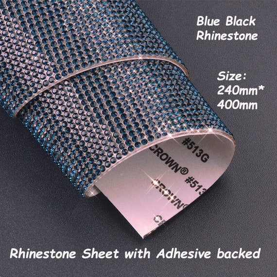 Rhinestone Sheet W Adhesive Backed-blue Black Rhinestonerhinestone Stickers  Sheet Decoration Bling Crystal Rhinestone Sheets Self Adhesive 