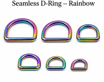 Regenbogen Nahtlose D-Ringe, Zinklegierung Ungeteilte D-Ring-Verbinder für Taschengurte, Lederhandwerk