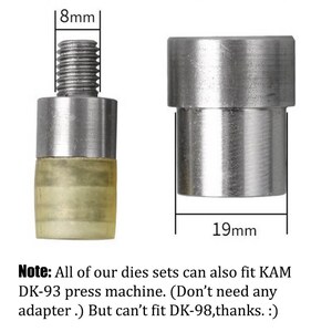 Mode lente metalen drukknopen Dies Sets 10 mm, 12,5 mm, 15 mm, 17 mm Zware drukknopen voor lederen drukknopen Knop Metalen drukknopen kit Drukknopen afbeelding 4