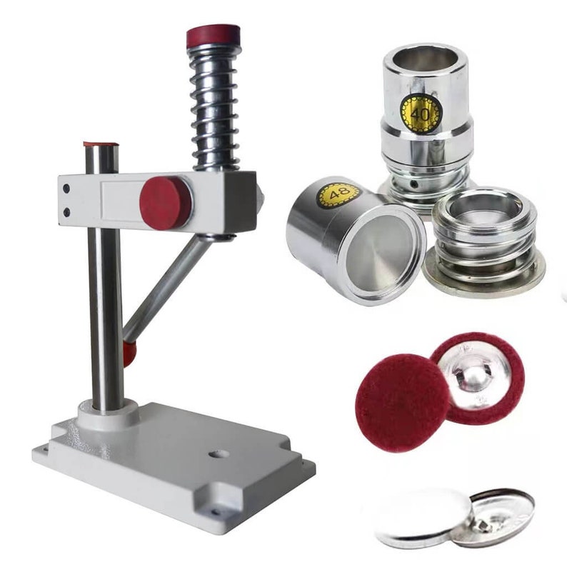 Fabric Cover Button Making Kit With Hand Press - LN18/20/22 Dies & 300 White Back Buttons