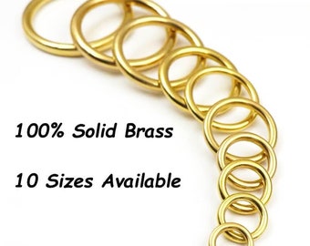 5 pcs 0-Rings--100% Solid Brass--Solid Brass O Ring for Straps Bags Belting Leathercarft DIY Non welded O Loops Seamless O Loop Non Welded