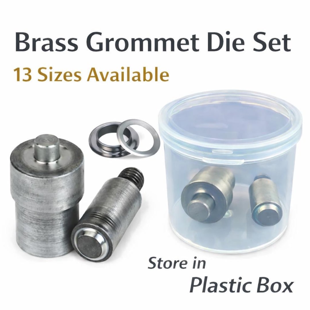 Brass Grommet Die Set: 13 Sizes, Eyelet Setting Die for Hand Press