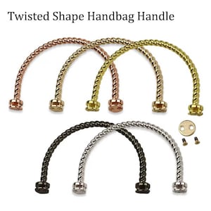 2 PCS Twisted Shape Handbag Handle---Zinc Alloy Twisted Handbag Handle purse handle purse bag handle purse frame Bag Handles Replacement DIY