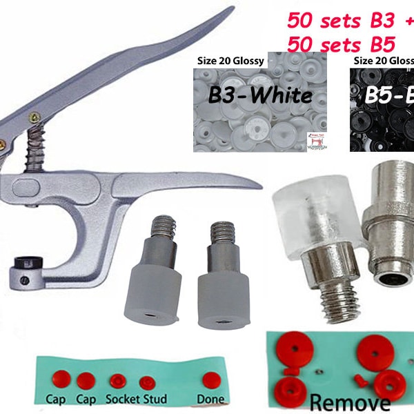 KST-03 Multi Zange(Install & Remove KAM Snaps)+50 B3 50 B5--KAM Snap Zanange KunststoffVerschluss Entferner Verschluss Druckzange Kit