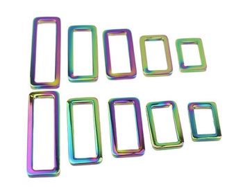 5 PCS Flat Rectangle Zinc Alloy Buckle Rings: Bag Belt Loop Purse Making