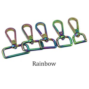5 PCS Rainbow Swivel Lanyard Snap Hooks: Zinc Alloy Lobster Clasps