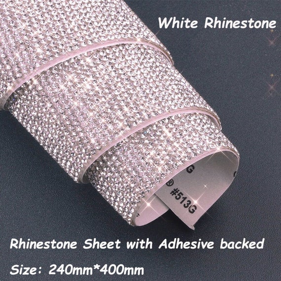 Rhinestone Sheet W Adhesive Backedwhite Rhinestonerhinestone Stickers Sheet  Car Decoration Bling Crystal Rhinestone Sheets Self Adhesive 