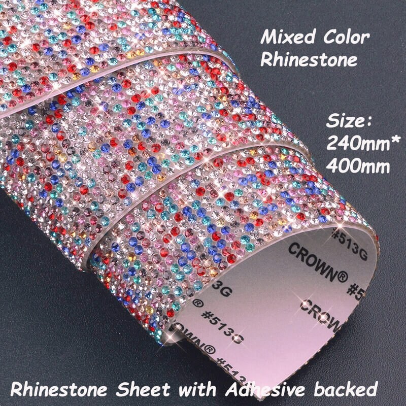 Rhinestone Sheet W Adhesive Backedmixed Color Etsy