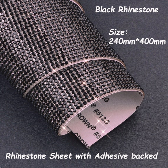 Rhinestone Sheet W Adhesive Backedblack Rhinestonerhinestone
