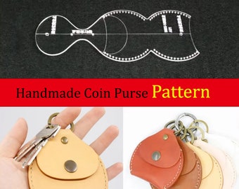 Handmade Coin Purse Patterns(Pattern #: BBX-152)---Acrylic Template Leather Pattern Leather Pattern Leather Template Coin Purse Patterns DIY