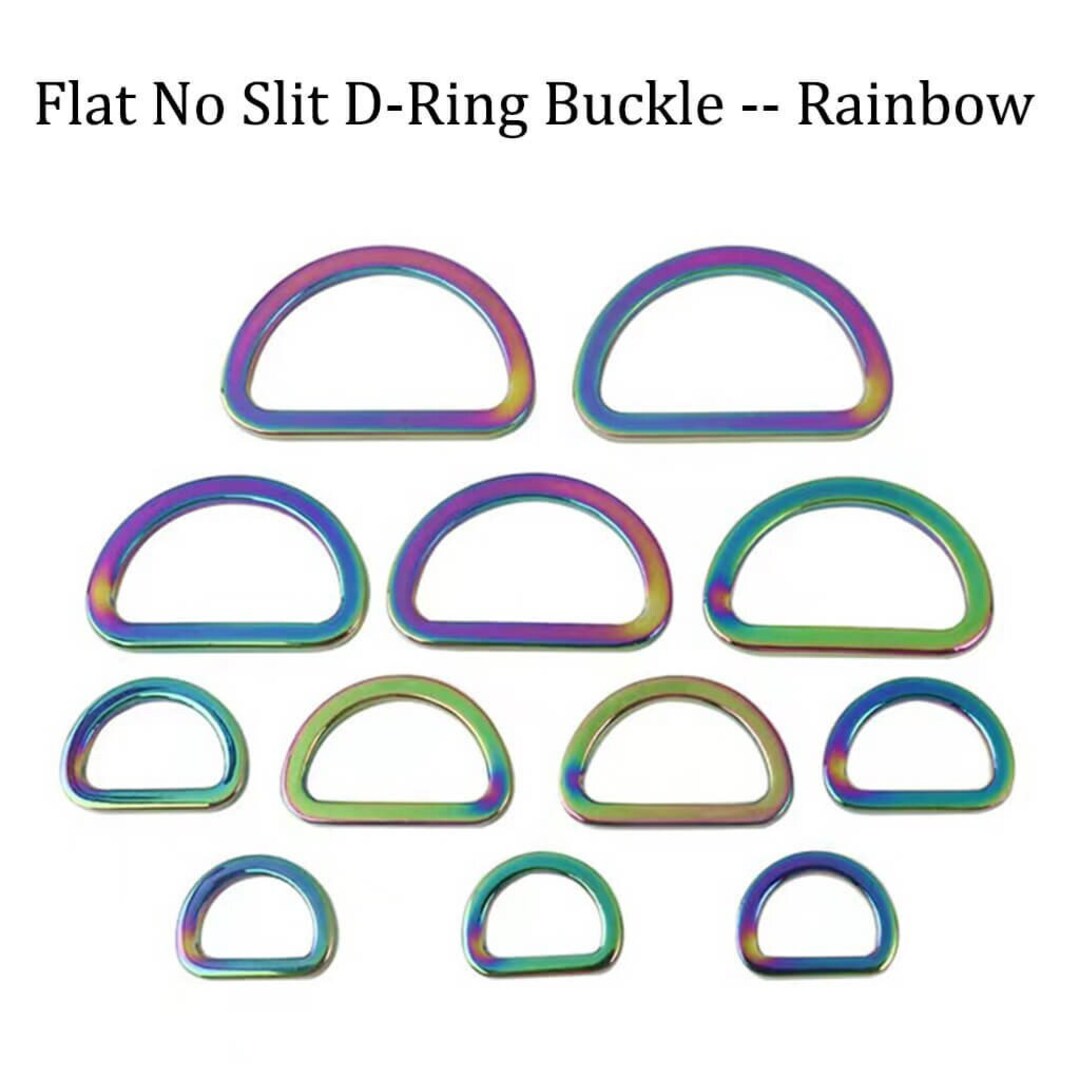 Color D Rings 10 PCS Rainbow D-rings: Flat Zinc Alloy No Slit D Rings - Etsy