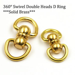 5 PCS Solid Brass Swivel Double D-Ring Connectors: Leathercraft DIY