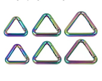5 PCS Rainbow Triangle Spring Hook: Zinc Alloy Carabiner Clip