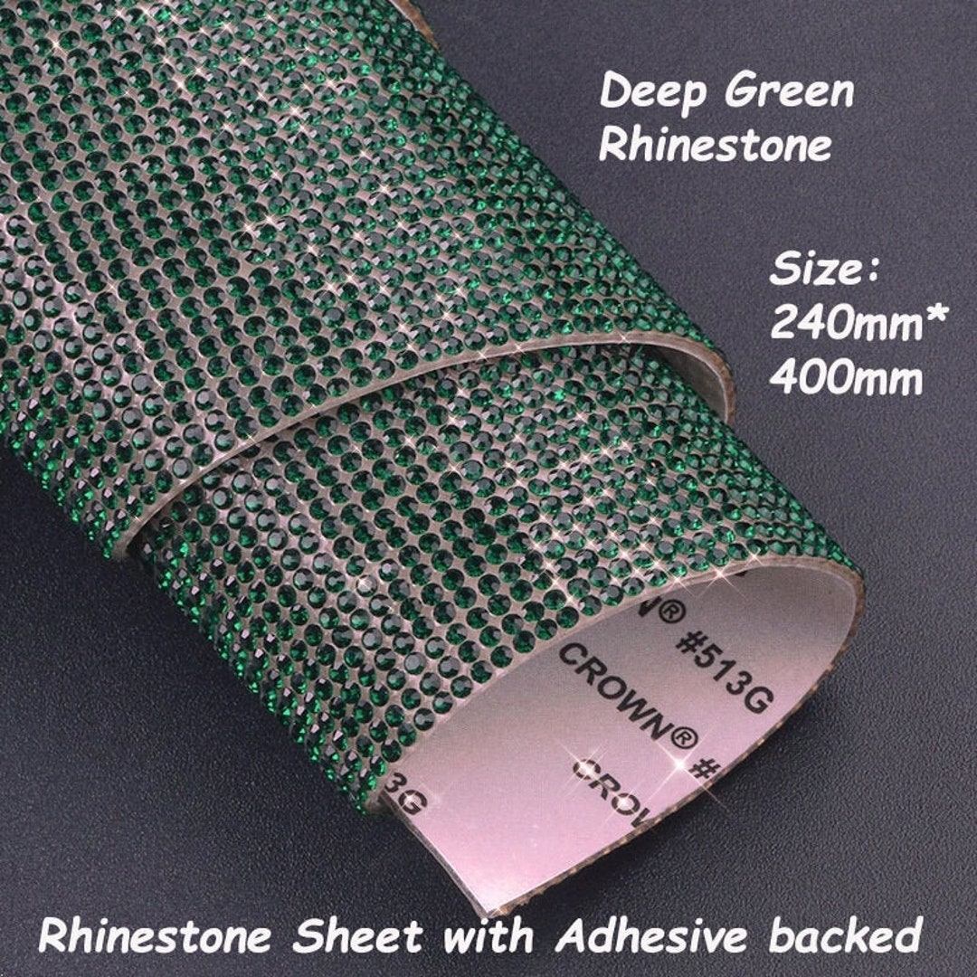 Rhinestone Sheet W Adhesive Backeddeep Green Rhinestonerhinestone