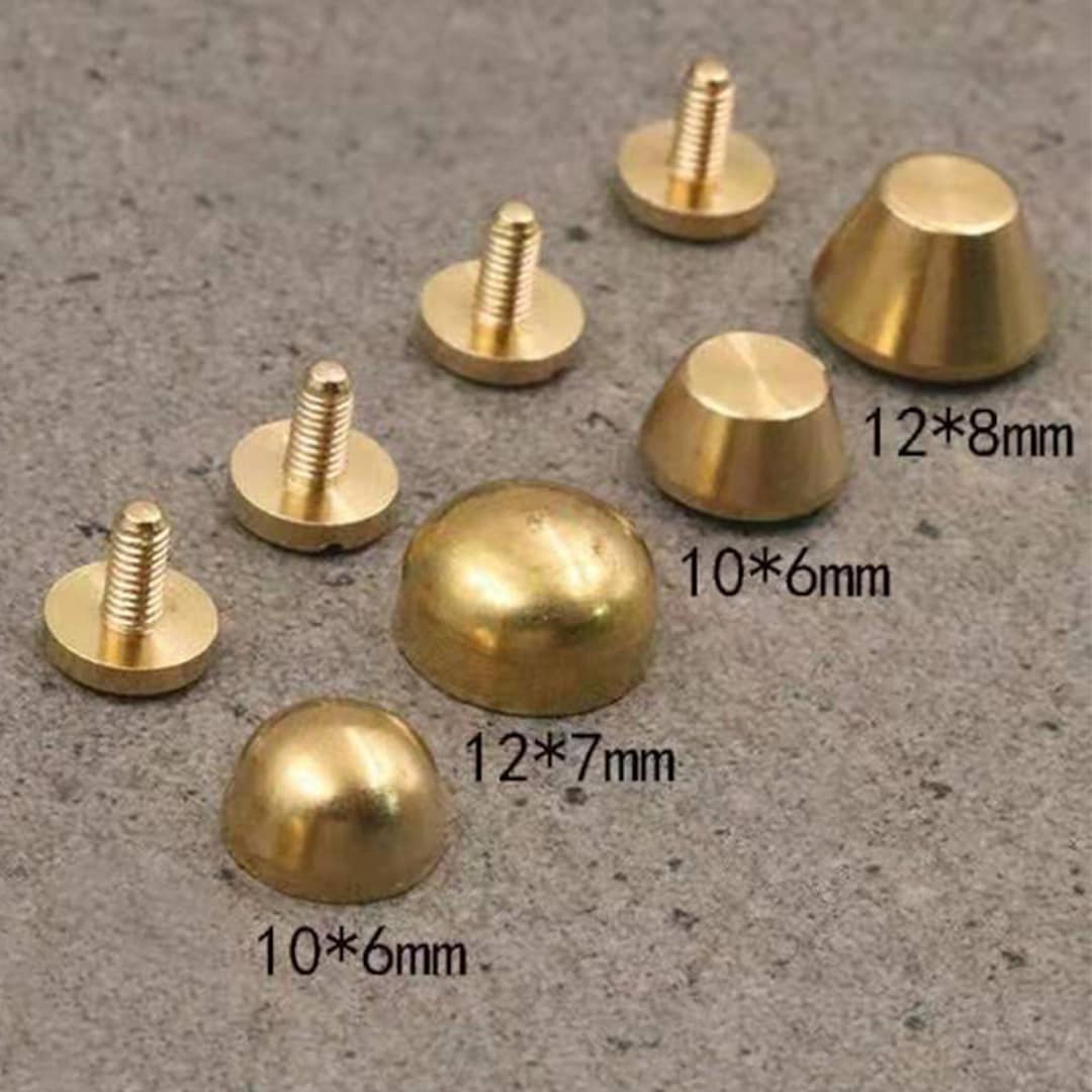  Bronze Purse Handbag Feet,Round Dome Purse Feet Nail Head Metal  Plate Bottom Stud Bag Rivet for Jacket Leather Craft DIY (17mmx10mm 100PCS)