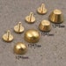 Purse Handbag Feet---100% Solid Brass---Bucket Studs Briefcase Handbag Feet Screw Back Rivets for Leather Work Studs of Truncated Cone Spike 