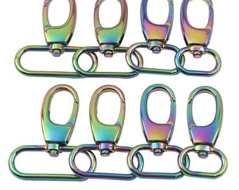 5 PCS Rainbow Swivel Lobster Clasps: Zinc Alloy Bag Hardware