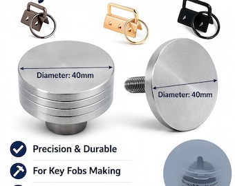 Flat Press Die Set for Hand Press Machine, Key Fobs, Crimp Ends, Book Corners, Clamping Tool
